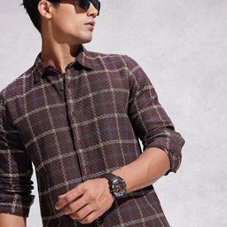 WROGN Checked Pure Cotton Casual Shirt-image-60