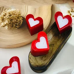 atorakushon Red & White 4 pieces Scented Heart Shaped Hollow Candles-12
