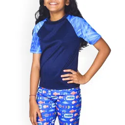 Aqua Holic Girls Printed Swimsuit With Attached Shorts-image-87