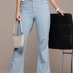 French Connection Women Flared Pure Cotton Jeans-image-88