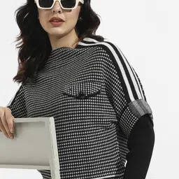 Campus Sutra Women Self Design High Neck Pullover-picture-2