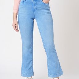Kraus Jeans Women Flared High-Rise Light Fade Jeans-image-76