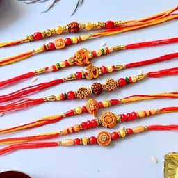 8Pcs Rakhi for Brother Set Of 8 Traditional Dori Handmade Rakhi Combo for Brother-55