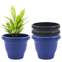 Kuber Industries Black & Blue 4 Pieces Versatile & Sturdy Flower Planters-image-44