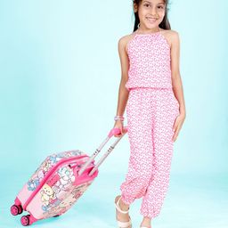 KiddoPanti Girls Halter Neck Printed Culotte Jumpsuit-picture-25