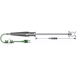 RS PRO K Pipe Clip Surface Temperature Probe, 195mm Length, 6mm Diameter, +800 °C Max, With SYS Calibration Model No 2020869 image 2