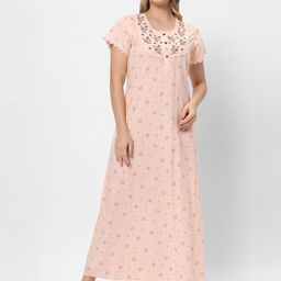 ETC Women Ethnic Motifs Printed Maxi Nightdress-picture-17