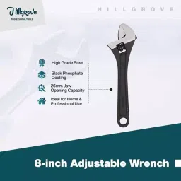 Hillgrove 2-in-1 Multipurpose Screwdriver, 203.2 mm (8 Inch) Adjustable Wrench & 203.2 mm (8 Inch) Combinational Plier Combo, HGCM396M1 image 3