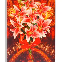 SEHAZ ARTWORKS Red & Yellow Hibiscus Patterned Photo Album-0