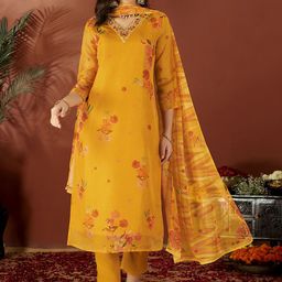 Anouk Women Floral Embroidered Regular Thread Work Kurta with Trousers & With Dupatta-picture-1
