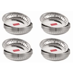 HAZEL Stainless Steel Serving Sweet Dish Dessert Plate - Pack of 24-image-34