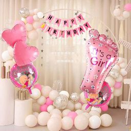 Decor Mantra's Ultimate Birthday Decoration Kit: our It's a Girl Foil Balloons, Banner, Arch, and More for Girls  Celebration - Pack of 46-image-15