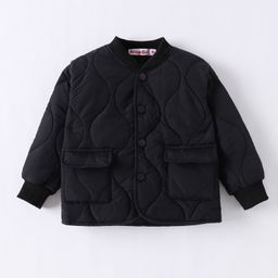 Kookie Kids Full Sleeves Padded Jacket with Pockets - Black-image-33