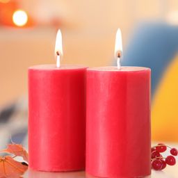 Iris Homefragrances Pack of 2 Damask Rose Fragrance Pillar candles- 120g each-30