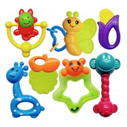 Bunie Colourful Plastic Rattles and Teether for Babies  7 Pcs Multicolor-16