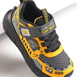 Skechers Tuff Truck Velcro Closure Casual Shoes - Charcoal Grey & Yellow-image-63