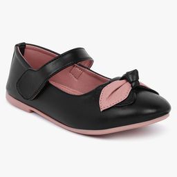 Superminis Bow Applique Detailed Mary Jane Ballerinas With Velcro Closure - Black-image-64