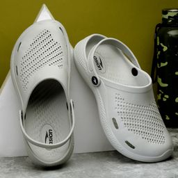 asian Solid With Back Strap Perforated Clogs - Light Grey-image-41