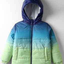 Babyhug Woven Full Sleeves Hooded Padded Jacket With Ombre Effect - Multicolor-picture-24