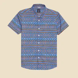 Allen Solly Junior Boys Spread Collar Geometric Printed Cotton Casual Shirt-picture-34