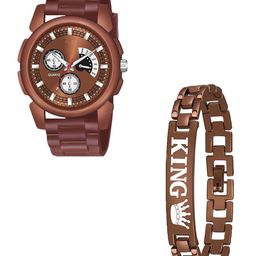 CSAMON Men Pack of 2 Dial Analogue Watch & Bracelet J16 BROAeviyo D NEW PU K Bracelet-image-20