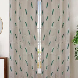 Dekor World Yellow Set of 2 Embroidered Long Door Curtain-31