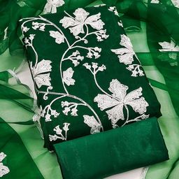 SHADOW & SAINING Embroidered Organza Unstitched Dress Material-picture-27
