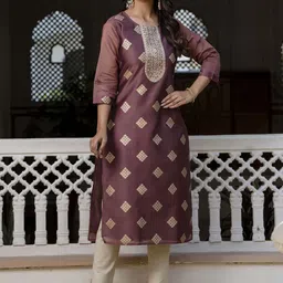 VredeVogel Women Geometric Embroidered Thread Work Kurta-picture-18