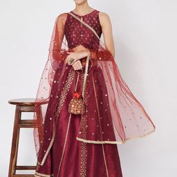 studio rasa Printed Block Print Ready to Wear Lehenga & Blouse With Dupatta image 2