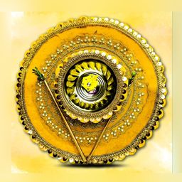 ME & YOU Yellow & Gold Toned Haldi Thali Set-84