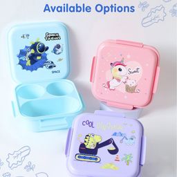 fab n funky Portable Lunch Box with Fork and Spoon Space Theme Print - Light Blue image 5