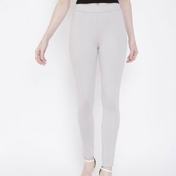 Deewa Women Grey Slim Fit Solid Treggings-image-55