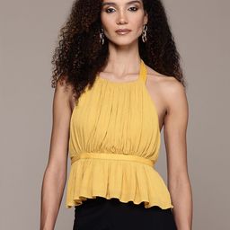 bebe Vibrant Vacay Halter Neck Belted Top-image-33