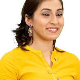 Shining Jewel - By Shivansh Silver-Plated Artificial Beaded Floral Bird Drop Earrings-14