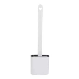 PRAKASH SALES Toilet Silicone Head Brush with Hard Plastic Holder 35 cm Long and Flexible Design for Toilet Cleaning, (Pack of 2 Pcs)-25