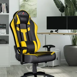 ASE GAMING Yellow Ranger Series Adjustable Neck & Lumbar Pillow Gaming Chair-image-77