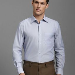 Louis Philippe Men Classic Spread Collar Textured Cotton Formal Shirt-image-99