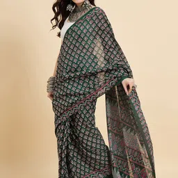 Anouk Rustic Ethnic Motifs Printed Bhagalpuri Saree image 4