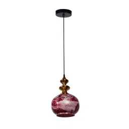 Fos Lighting Contemporary Red Marble Globe Glass Pendant Light - CapitalGAntq-MarbleRed-HL1-image-16