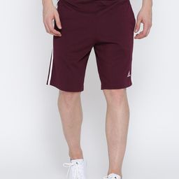 ADIDAS Men Burgundy Essentials 3 Stripes COFT Solid Sports Shorts-11