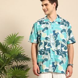 Mast & Harbour Men Printed Cuban Collar Casual Shirt-image-13