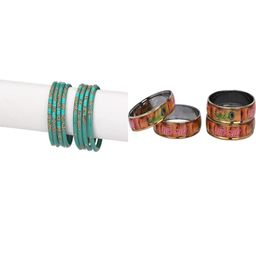 SOMIL Set Of 12 Artificial Stones Glass Bangles-picture-40