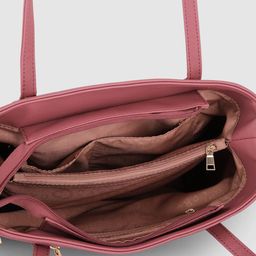 Caprese Dark Mauve-Coloured Solid Leather Regular Structured Shoulder Bag image 4