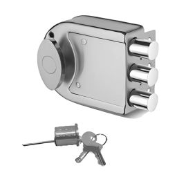 GEZE Dead Rim Lock Knob + 3 Keys Type, Size 60 mm Backset, Zinc+MS Body and SN+CP Finish, 8115001-image-57