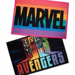 Athom Living 2-Pcs Blue & Black Marvel Printed Anti-Skid Doormat-image-78