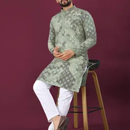 BALAJI CREATION Men Green Kurtas-picture-11