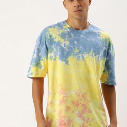 Kook N Keech Men Tie & Dye Drop-Shoulder Sleeves Oversize T-shirt-image-58