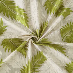 Cortina White & Green Set of 2 Window Curtains image 5
