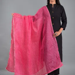 Vvlpf Leheriya Printed Gotta Patti Kota Doria Dupatta-image-53