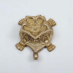 Exotic India Gold Toned Brass Diya On Tortoise-picture-37